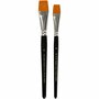 Gold Line Penselen - Professionele Plat Penselen - DIY Penselen - Hobby Schilderpenselen - Nylon Penselen Voor Decoratie - Grote Penselen Set - Lengte 19-20cm - Breedte 17-24mm - 2 Stuks