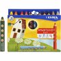 Groove Triple1 Kleurpotloden - 3-in-1 Aquarel, Waskrijt & Kleurpotlood - Ergonomisch - Driehoekige Grip - 12 Kleuren - 12 cm - 10 mm Vulling - Inclusief Puntenslijper - Veelzijdige Kleuren voor Creati