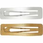 Haarspeld, goud, zilver, L: 58 mm, B: 16 mm, 4 stuk