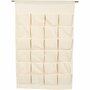 Hangende Organizer - Natuurlijk Canvas - 93x60 cm - 24 Opbergvakken - Stevige Kwaliteit - Houten Ophangstok - Perfect voor Adventskalender, Hobbyspullen & DIY Decoratie
