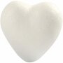 Harten - Witte Styropor Harten - Lichtgewicht Polystyreen Voor Knutselprojecten, Feestdecoratie & DIY - Makkelijk Te Verven & Versieren - H: 6cm - 5 Stuks