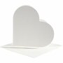 Hartvormige Kaarten, off-white, afmeting kaart 12,5x12,5 cm, afmeting envelop 13,5x13,5 cm, 10 set