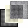 Hobbyvilt Met Gaten - Borduurvilt In Zwart, Grijs & Off-White - Perfect Voor DIY Handwerk, Knutselen & Textielbewerking - 20x20cm - 3mm Dikte - 3x4 Vellen