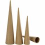 Papier-maché Kegels - Kegelvormige Figuren - Bruine Kartonnen Kegels - Kegelvorm - Puntvorm Voor Decoratie, Knutselen En Versieren - Kerstboom Vorm - Hoogte: 20cm, 25cm, 30cm - Set Van 3 Stuks