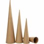 Papier-maché Kegels - Kegelvormige Figuren - Bruine Kartonnen Kegels - Kegelvorm - Puntvorm Voor Decoratie, Knutselen En Versieren - Kerstboom Vorm - Hoogte: 30cm, 40cm, 50cm - Set Van 3 Stuks