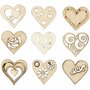 Houten Decoratie - Hout Fineer - Kleine Houten Decoraties voor Knutselprojecten - Houten Versieringen DIY - Set Decoratieve Houten Figuren - 28 mm - 45 Stuks