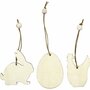 Houten decoraties, konijn, ei, kip, afm 6 cm, dikte 3 mm, 9 stuk