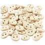 Houten Knopen - Decoratieve Houten Knutselknopen - Natuurlijke Knopen Met 2 Gaten - DIY Knopen - Diameter 8mm - Set van 50 Stuks