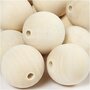 Houten Kraal - Grote Blanco Kralen - DIY Houten Kralen - Sieraden Voor Creatieve Hobbys - Diameter 35mm - Gatgrootte 6mm - 50 Stuks