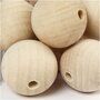 Houten kralen - Onbewerkt - Grote Kralen Met Groot Gat - Natuurlijke Look - Geschikt Voor DIY Armbanden & Kettingen - Diameter 40mm - Gat 7mm - 30 Stuks Per Verpakking