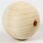 Houten Kraal - Grasboomhout DIY Sieradenkralen - Onbewerkte Kralen Voor Creatieve Projecten - Natuurlijk Hout - Diameter 50 mm - Gatgrootte 8 mm - Set van 4 Stuks