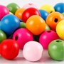 Houten kralen mix, diverse kleuren, d 12 mm, gatgrootte 2,5-3 mm, 22 gr