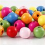 Houten kralen mix, diverse kleuren, d 12 mm, gatgrootte 2,5-3 mm, 500 gr/ 1 zak