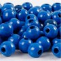 Houten Kralen Blauw - Geverfde Houten Kralen - DIY Sieraden Maken - Knutselkralen - Ronde Kralen - Kinderknutsel Kralen - 12 mm - Gat 3 mm - 22 gr