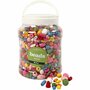 Houten kralen - Mix Kleuren - Houten Kralenset Voor DIY - Perfect Voor Kinderknutsels & Sieraden - Diverse Maten (5-28mm) - Gat Ø2,5-3mm - 850 Gram In Een Handige Emmer