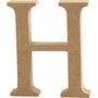 Houten letter H MDF 8 cm