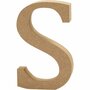 Houten letter S MDF 8 cm