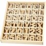 Houten Letters & Cijfers - Alfabet Blokken - DIY Letters - Scrabble Cijfers - Houten Decoratie - Creatieve Lettersets - Hoogte 4 cm - 288 Stuks - DIY Set