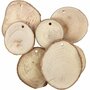 Houten Schijven Met Schors - Boomstamschijfjes Voor Creatieve Projecten - Houten Schijven Met Ophangoog - DIY Decoratie Schijven - 3,5x4,5 cm - Dikte 7 mm - 500 gram