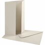 Kaart en Envelop - Wenskaarten - Off-White Kaarten Set - Luxe Wenskaart Envelop Set - DIY Creatieve Kaarten Maken - 10,5x15 cm En 11,5x16,5 cm - 120+230 gr - 10 Sets