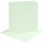 Kaarten En Enveloppen - Kaartenset - DIY - Kaarten Maken - Lichtgroen - Kaart: 15,2x15,2 cm 210 Gram - Envelop: 16x16 cm 120 Gram - 4 Sets