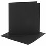 Kaarten En Enveloppen - Kaartenset - DIY - Kaarten Maken - Zwart - Kaart: 15,2x15,2 cm 230 Gram - Envelop: 16x16 cm 120 Gram - 4 Sets