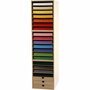 Creotime Karton & Opslagkast Set – 1800 Vellen A4 Karton – 18 Kleuren Assorti – MDF Opslagkast met 6 Planken en 1 Lade – Organiseer je Creatieve Projecten