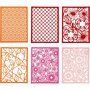 Kartonblok - oranje - roze - rood - roze - A6 - 104x146 mm - 200 grams - Creotime - 24 vellen