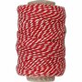 Katoenkoord, rood/wit, dikte 1,1 mm, 50 m/ 1 rol