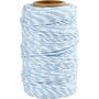 Katoenkoord, wit/lichtblauw, dikte 1,1 mm, 50 m/ 1 rol