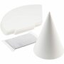 Witte Kartonnen Kegel - DIY Kartonnen Hoed - Uitknipbare Kegel van Dik Karton - Perfect voor Feesthoeden, Maskers & Knutselprojecten - 23 cm Hoog - 16,5 cm Diameter - 50 Stuks