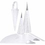 Kegels - Kegelvorm Papier Voor Knutselprojecten - DIY Kegel Papier - Kegelvormige Decoratie - Wit en Zilver Kegel Lijf - 18+28 cm - 3 Stuks