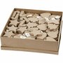 Kersthangers - Kerstdecoratie - Handgemaakte Kerstversiering - Papier-maché Kerstvormen - Kerstversiering Hangers - Kerstboomversiering - 6 Vormen - 174 Stuks - Jute Ophanglus
