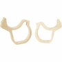 Kippen Hout - H: 13 cm - B: 13 cm - Set van 2 Stuks - Triplex - DIY Decoratie - Creatief Knutselproject