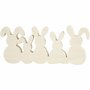 Bruine Houten Konijnen - DIY Paasdecoratie - Houten Dieren Figuren - Creatieve Knutseldecoratie - Staande Konijnen - 11x30x2 cm - 1 Set