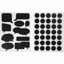 Krijtbord Stickers - Zelfklevende Schoolbord Stickers - Herbruikbare Chalkboard Stickers - Zwart - Cirkels & Spreekballonnen - DIY Decoratie - Planner & Notities - 14x18 cm - 2 Diverse Vellen