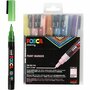 Krijtstift - Chalkmarker - Universele Marker - Uni Posca Marker - Glitter Kleuren - PC-3M - 0,9mm - 1,3mm - 8 stuks