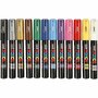 Krijtstift - Fineliner - Universele Marker - Standaard Kleuren - Uni Posca Marker - PC-1M - 0,7mm - 12 stuks