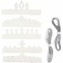 Kronen - Witte Decoratieve Kronen - Kroon Versiering Voor Feestdecoratie - DIY Kronen Voor Knutselen - Hoogte 10-16,5 cm - Lengte 60 cm - Lichtgewicht 230 Gram - Set Van 50 Stuks