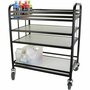 Zwarte Trolley – Trolley 4 Lagen – Opbergkarretje Zwart – Mobiele Trolley – Opbergtrolley – Stevige Trolley – Trolley Met Wielen – Trolley Voor Kunstles – Trolley Voor Projecten – Multidisciplinaire T