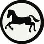 Label, wit/zwart, paard, d 25 mm, 20 stuk
