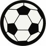 Label, wit/zwart, voetbal, d 25 mm, 20 stuk