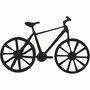 Fiets Silhouetten - Happy Moments Fiets Decoratie - DIY Zwarte Fiets Silhouetten - Kartonnen Fiets Figuren - Zwart Fiets Sticker Set - 77x48 mm - 10 Stuks