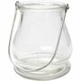 Lantaarn - Bolvormige Glazen Lantaarn - Transparante Lantaarn met Metalen Hanger - Glas Decoratie - Niet Geschikt voor Oven - 9x10 cm - 12 Stuks