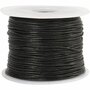 Leerkoord - Zwart Leren Koord - Hobbykoord Van Leer - Leather Cord - Draad Voor Sieraden Maken - Macramé Koord - Zwart - Dikte 1mm - Lengte 50m - 1 Rol