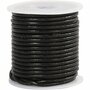 Leerkoord - Zwart Leren Koord - Hobbykoord Van Leer - Leather Cord - Draad Voor Sieraden Maken - Macramé Koord - Zwart - Rond - Dikte 2mm - Lengte 10m - 1 Rol