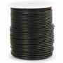 Leerkoord - Zwart Leren Koord - Hobbykoord Van Leer - Leather Cord - Draad Voor Sieraden Maken - Macramé Koord - Zwart - Echt Leer - Dikte 2mm - Lengte 50m - 1 Rol