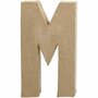 Papier-Mâché Letter M - Grote DIY Kartonnen Letter - Handgemaakte Alfabet Letter voor Schilderen, Handlettering & Decoratie - 20,5 cm Hoog - 12 cm Breed - 2,5 cm Dikte