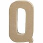 Papier-Mâché Letter Q - Handgemaakte 3D Kartonnen Letter - DIY Alfabet Decor voor Knutselen, Feestversiering & Schilderprojecten - 20,3 cm Hoog - 11,5 cm Breed - 2,5 cm Dikte