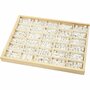 Letterkralen - Creatieve Alfabetkralen Voor Sieraden En Knutselen - Wit Met Zwarte Letters A-Z + Symbolen - Formaat: 8x8 mm - Gatgrootte: 3 mm - 750 Stuks - 1 Doos